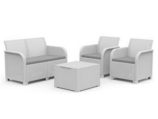 salottino 4 pezzi "rosalie lounge" flat wicker bianco 4 posti cod:ferx.fer444774