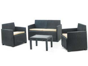 salottino 4 pezzi in pe rattan "arena" antracite 4 posti - peso totale kg.43 cod:ferx.fer444866