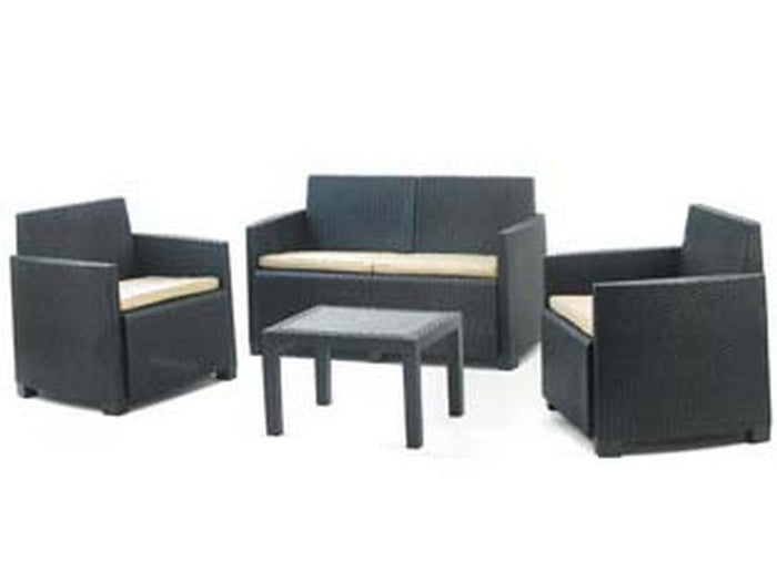 salottino 4 pezzi in pe rattan "arena" antracite 4 posti - peso totale kg.43 cod:ferx.fer444866