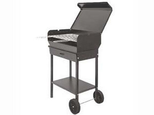 barbecue rettangolare a carbonella "doriano" con ruote - griglia cm.47,5x37 cod:ferx.fer450157