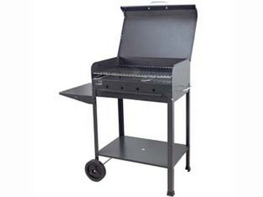 barbecue rettangolare a carbonella "stella" con ruote - griglia cm.57,5x37 cod:ferx.fer450188