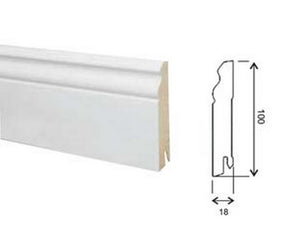 battiscopa barocco in mdf bianco - mm.18x100x2400 cod:ferx.fer451635