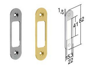 contropiastra regolabile g188 bordo tondo per serratura bitter - mm.82x22 b cod:ferx.fer452465