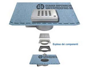 chiusino regolabile sifonato per doccia con guaina - cm.10x10 - guaina mt.1x1  cod:ferx.fer453097