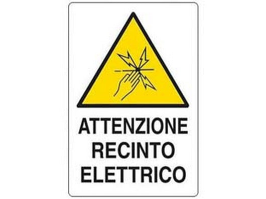 cartello "attenzione recinto elettrico" - cm.20x30h.  cod:ferx.fer453257