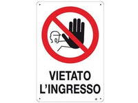 cartello "vietato l'ingresso" - cm.20x30h.  cod:ferx.fer453288