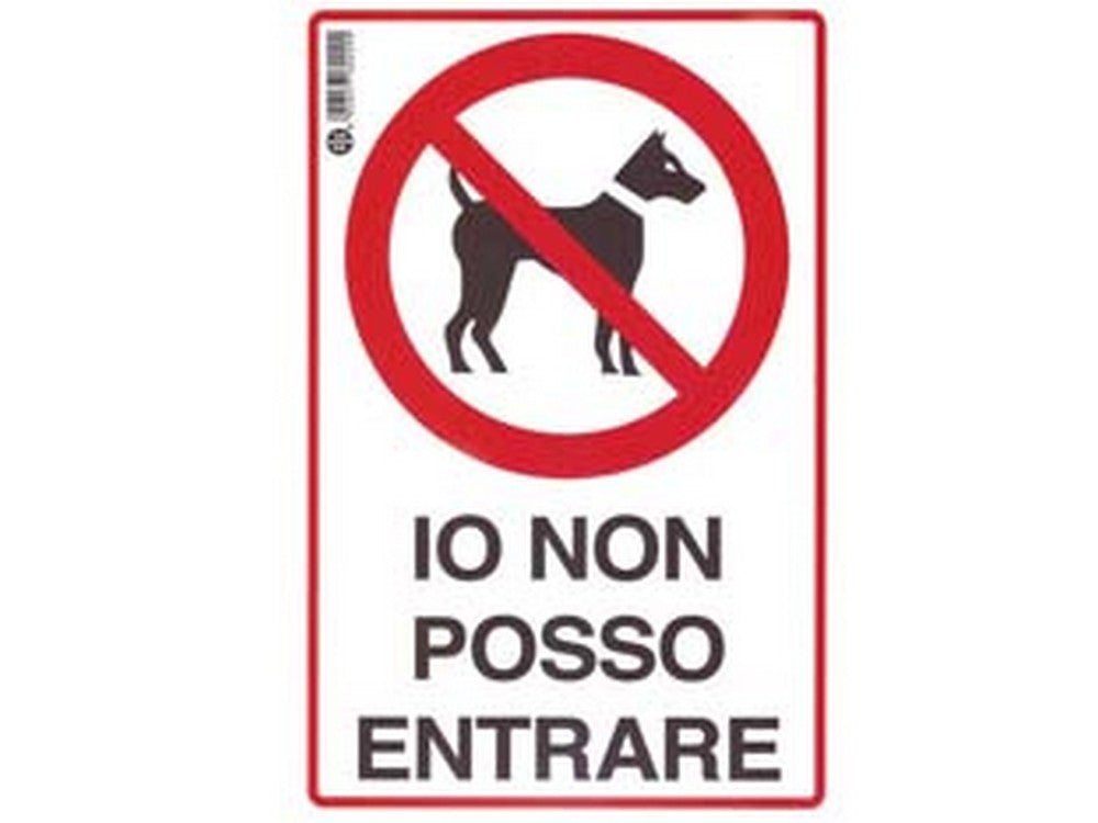 cartello "io non posso entrare" - cm.20x30h.  cod:ferx.fer453318