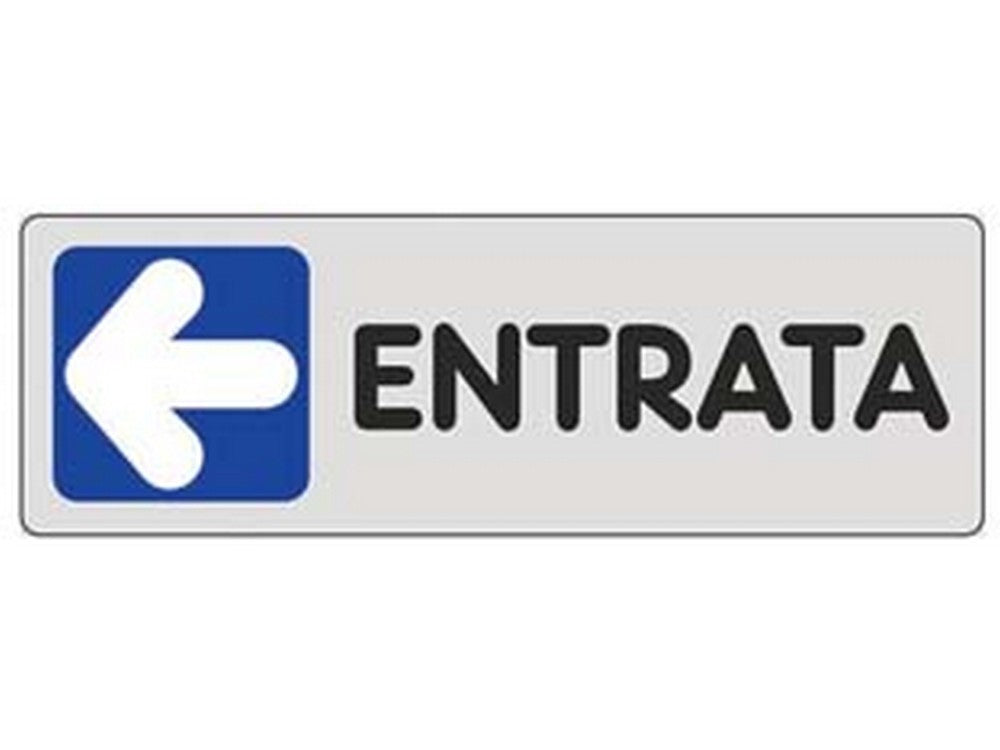 targhetta adesiva "entrata" (freccia a sinistra) - cm.15x5h. cod:ferx.fer453417