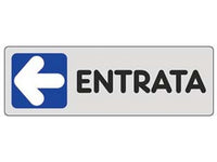 targhetta adesiva "entrata" (freccia a sinistra) - cm.15x5h. cod:ferx.fer453417