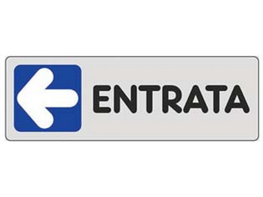 targhetta adesiva "entrata" (freccia a sinistra) - cm.15x5h. cod:ferx.fer453417