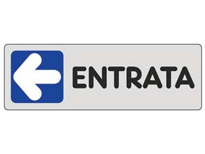 targhetta adesiva "entrata" (freccia a sinistra) - cm.15x5h. cod:ferx.fer453417