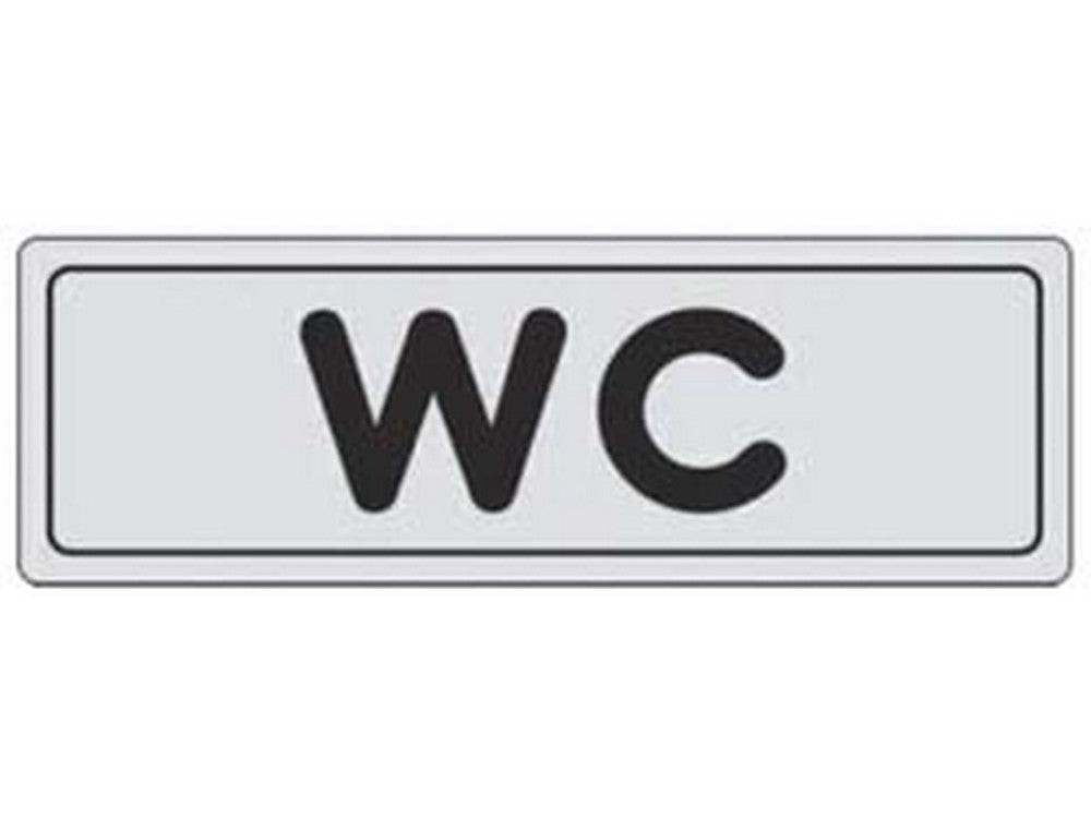 targhetta adesiva "wc" - cm.15x5h. cod:ferx.fer453424
