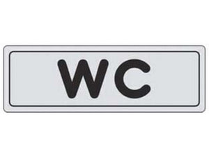 targhetta adesiva "wc" - cm.15x5h. cod:ferx.fer453424