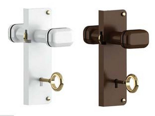 serratura con pomolo in plastica per porte a soffietto noce cod:ferx.fer453912