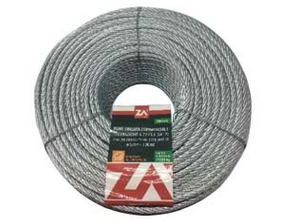 fune metallica antigiro in acciaio zincato - ? mm.4 in rotoli da mt.25, 133 fili cod:ferx.fer456029