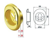 mostrina a vaschetta in acciaio pvd ottonato - mm.68x88x25h ? mm.50 (kt5238a2) cod:ferx.fer456562