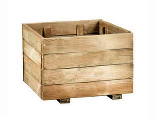 fioriera quadrata in pino impregnato assemblata - cm.40x40x26h. cod:ferx.fer457095