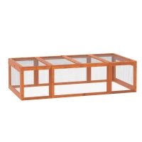 Pawhut Recinto per Animali Domestici in Legno di Pino con Tetto Apribile, 180xm x 90xm x 48 cm, Arancione