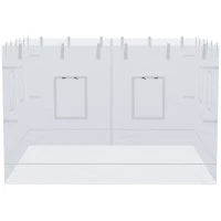 Parete per Gazebo 3x3 in Nylon, Set 3 Pezzi Zanzariera con 6 Finestre e Porta con Cerniera, 300Lx195 cm