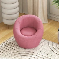 Poltroncina Mini Moderna in Peluche con Imbottitura Spessa, 60x56x48cm, Rosa