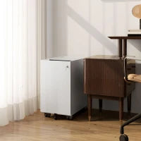 Schedario per Ufficio con 2 Cassetti, Fessura a Busta e Barra per Appendere, in Acciaio, 30x50x53.5 cm, Bianco