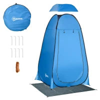 Tenda Doccia da Campeggio e Spiaggia con Porta a Cerniera e Borsa di Trasporto, 126x124x189 cm, Blu