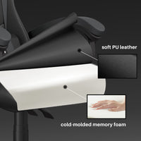 Sedia gaming ergonomica - RATTANTREE - con Supporto Lombare Sedia da Gioco in Pelle Pu con Altezza Regolabile - Nero Grigio