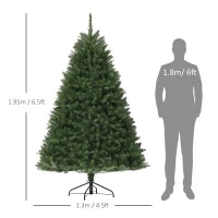 Albero di Natale Artificiale da 195 cm con 1838 Rami con Base in Acciaio per Interni, Verde