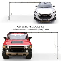 Tendalino da Tetto Auto Laterale e Impermeabile con Altezza Regolabile, 2.5x1.6m, Cachi