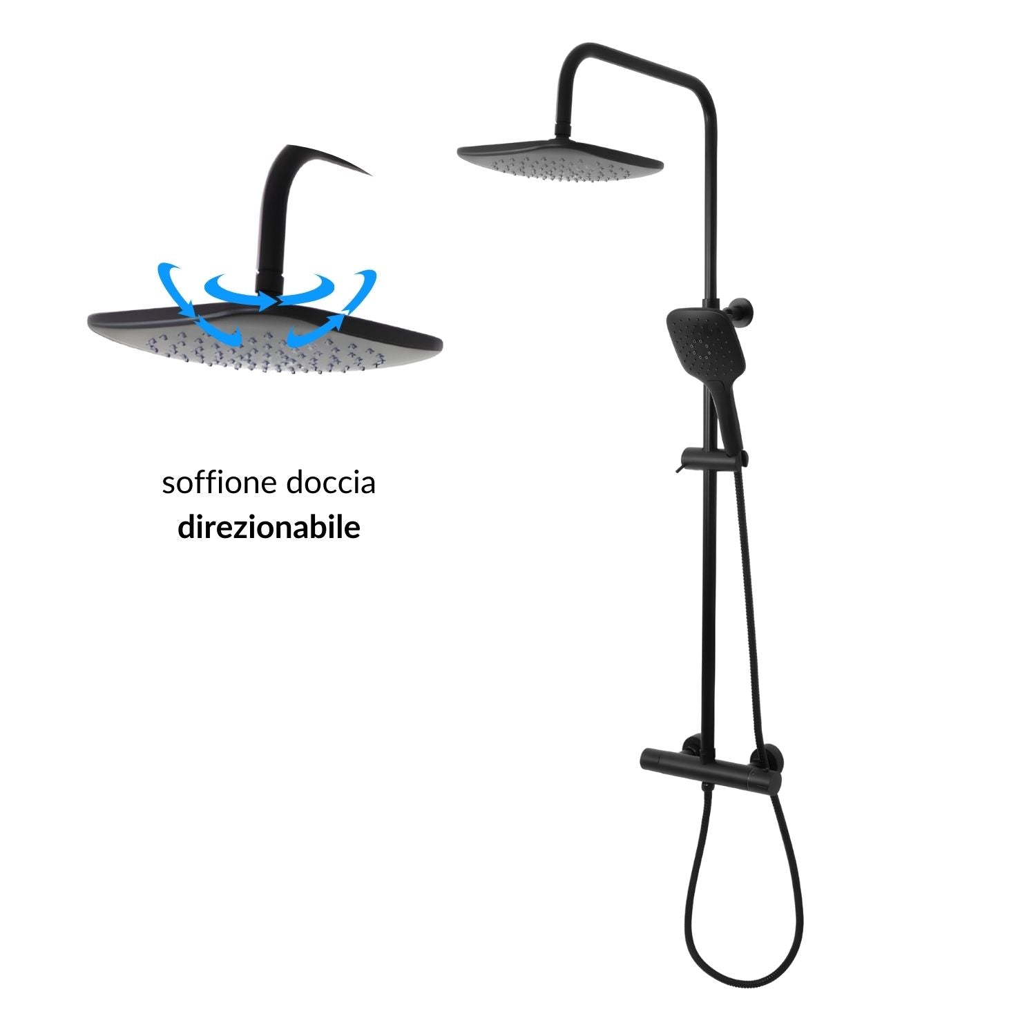 Colonna doccia attrezzata slot black termostatica 2 funzioni doccetta quadro *** confezione 1