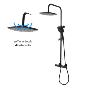 Colonna doccia attrezzata slot black termostatica 2 funzioni doccetta quadro *** confezione 1