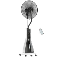 Ventilatore a Nebulizzazione da 3L a 3 Modalità e 3 Velocità, in Plastica e Metallo, 50x40x125 cm, Bianco e Nero