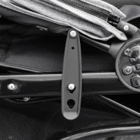 2 in 1 Passeggino per Cani Pieghevole a 3 Ruote con Freno, Cestino Portaoggetti e Porta Bottiglia, in Acciaio e Oxford, Grigio e Nero, 109.5x57.5x106.5cm