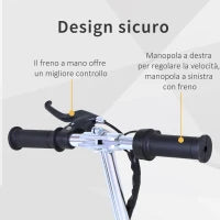 Monopattino Elettrico Pieghevole con Sella, 2 Ruote e Manubrio Regolabile, Bambini 7-12 Anni, 81.5x38x94cm, Nero