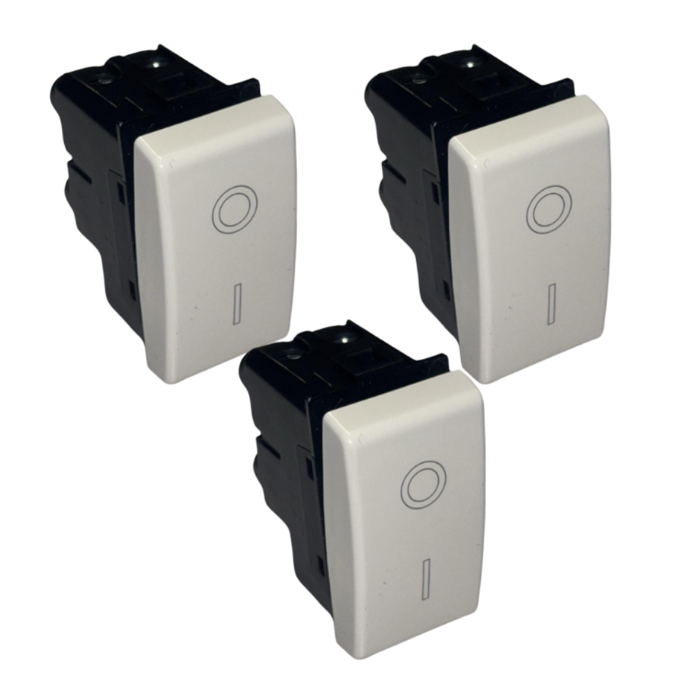 Kit interruttore bipolare 2 poli 16a 250v compatibile con bticino matix am5011 *** numero pezzi 3, confezione 1