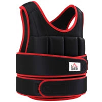 Giubbotto Zavorrato 20kg Unisex 38 Pesi Singoli, Imbottitura, Chiusure, Nero e Rosso