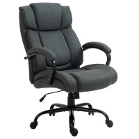 Sedia da Ufficio, Sedia da Scrivania Ergonomica, Sedia Girevole con Braccioli Imbottiti, fino a 220 kg, Grigio