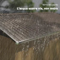 Casetta da Giardino con 2 Porte Scorrevoli e 4 Prese d'Aria in Acciaio, 340x386x200cm, Giallo