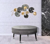 Pouf Paris xxl Grigio/Silver cm Ø 90X46