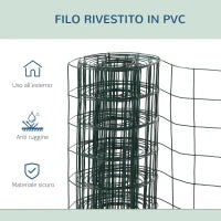 Rete Metallica da Giardino con Rivestimento in PVC per Recinzioni da Esterno, 500x91cm, Verde