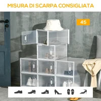 Mobile Scarpiera Modulare Salvaspazio, 8 Cubi 28x36x21 cm in Plastica PP, Bianco