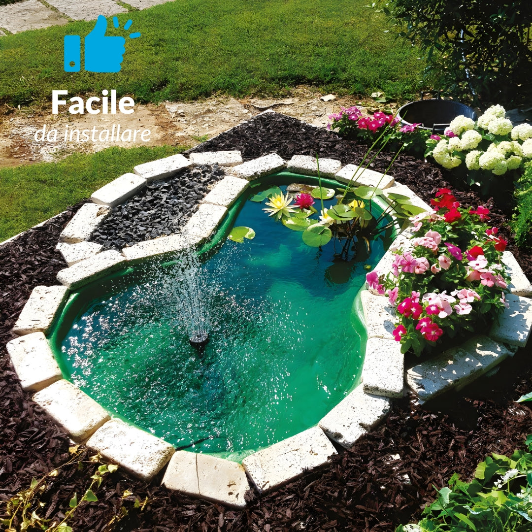 Laghetto da giardino green bracciano litri 220 dimensioni 136x100xh34 cm