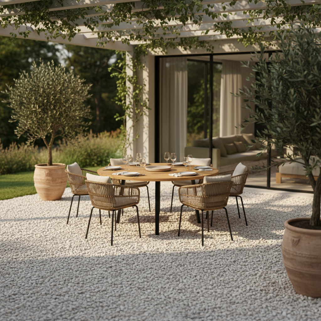 Pavimento drenante fai da te ciottoli in marmo e resina bianco carrara 15,750 kg