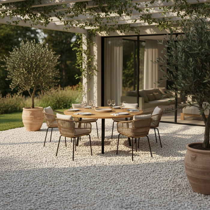 Pavimento drenante fai da te ciottoli in marmo e resina bianco carrara 15,750 kg