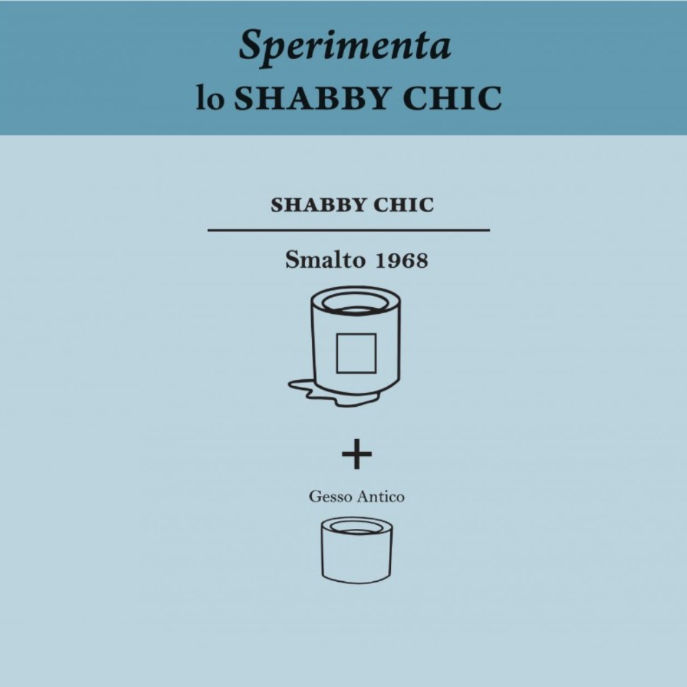 Smalto1968 base acqua gesso antico shabby chic finitura opaca multicolore l 0.5 *** colore- terra, confezione 1