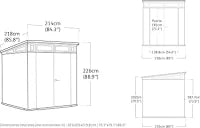 Casetta da Giardino Artisan 7x7, Grigia, 214 X 218 X 226 h