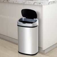 Homcom Pattumiera in Acciaio Inox con Apertura Automatica con Sensore 48 Litri