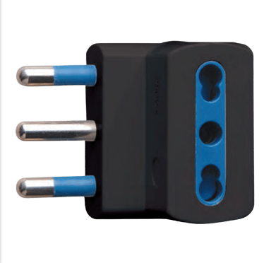 Adattatore triplo attacco grande nero 16 ampere ecova