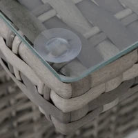 Salotto da Giardino Set 3 Pz con 2 Divani da Esterno e 1 Tavolo da Giardino in Rattan Sintetico Grigio