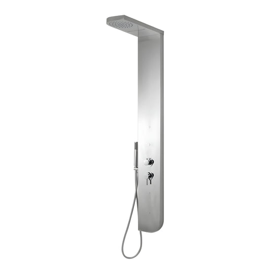 Colonna doccia acciaio inox 4 funzioni getto a cascata 4 bocchette idro lombari l20xp50xh150 005 *** finitura- spazzo...